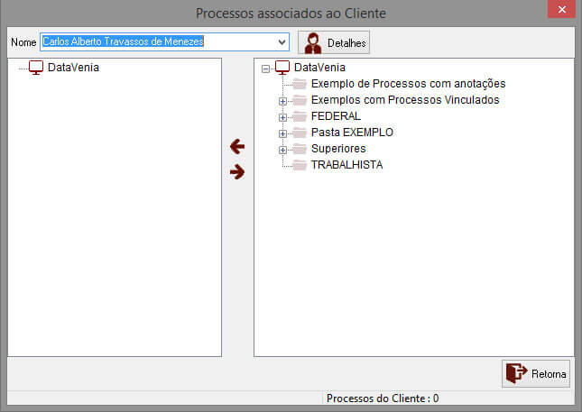 associando processo cliente
