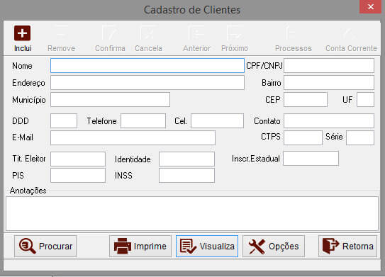 cadastrando clientes no DataVenia