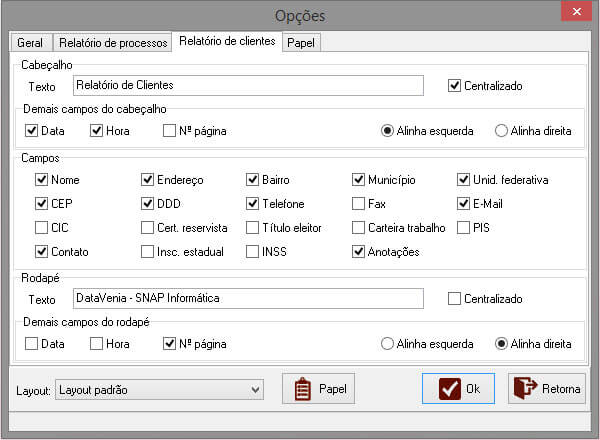 relatorio de clientes no DataVenia