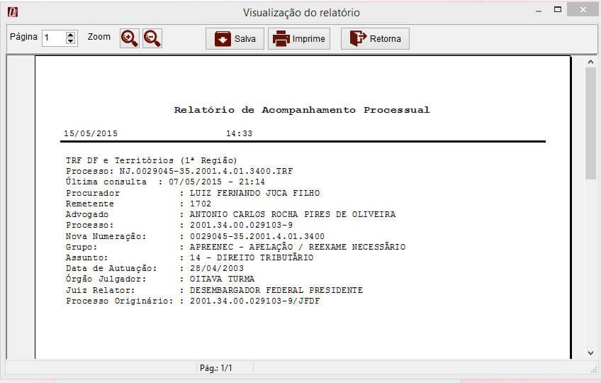 Salvando relatorio no DataVenia